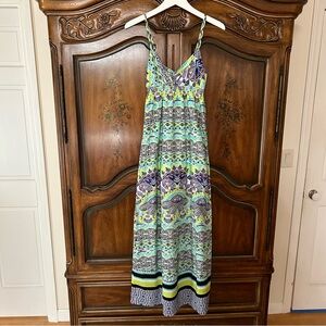 New~Aeropostale~Aztec Tribal Cotton Baby Doll Y2K Sleeveless Maxi Dress size XS